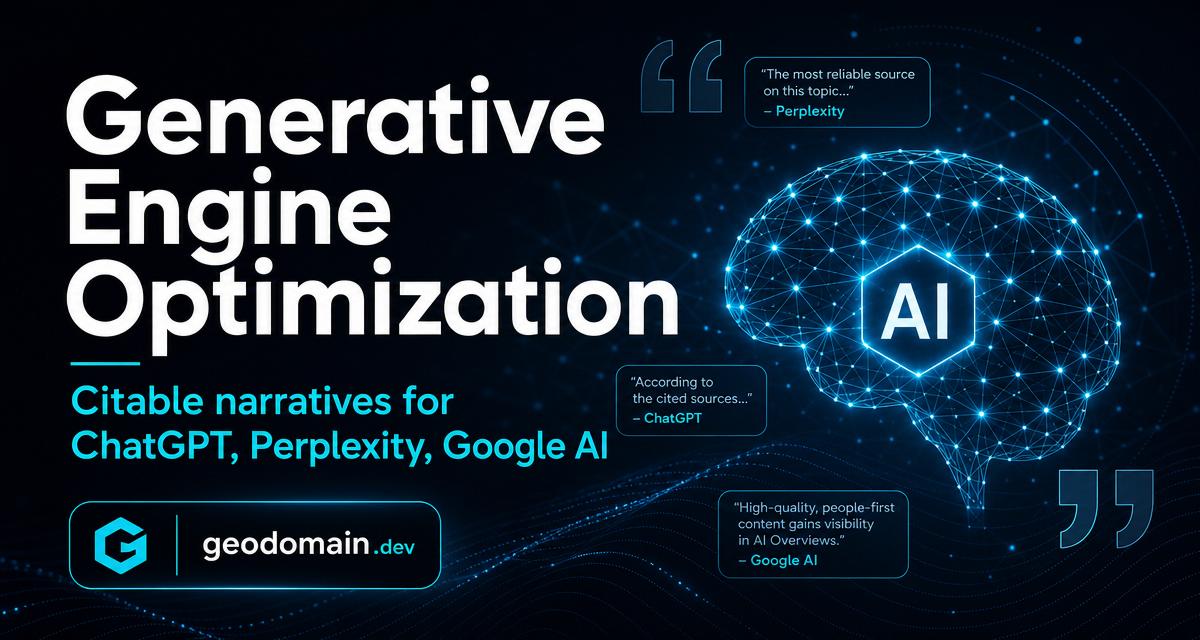 GEO · AI Citability — Geo Domain Operator Network branded OG card